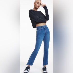 Good American Good Curve Straight Crossover Jeans. NWT. Size 2/26